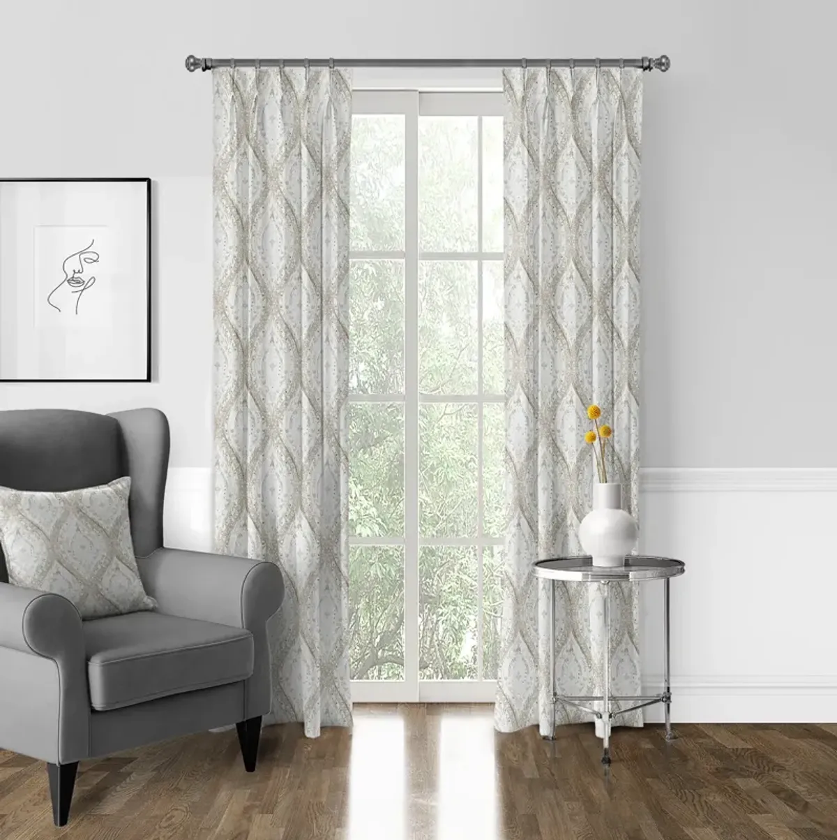 6ix Tailors Fine Linens Cressida Linen Pinch Pleat Drapery Panel Pair