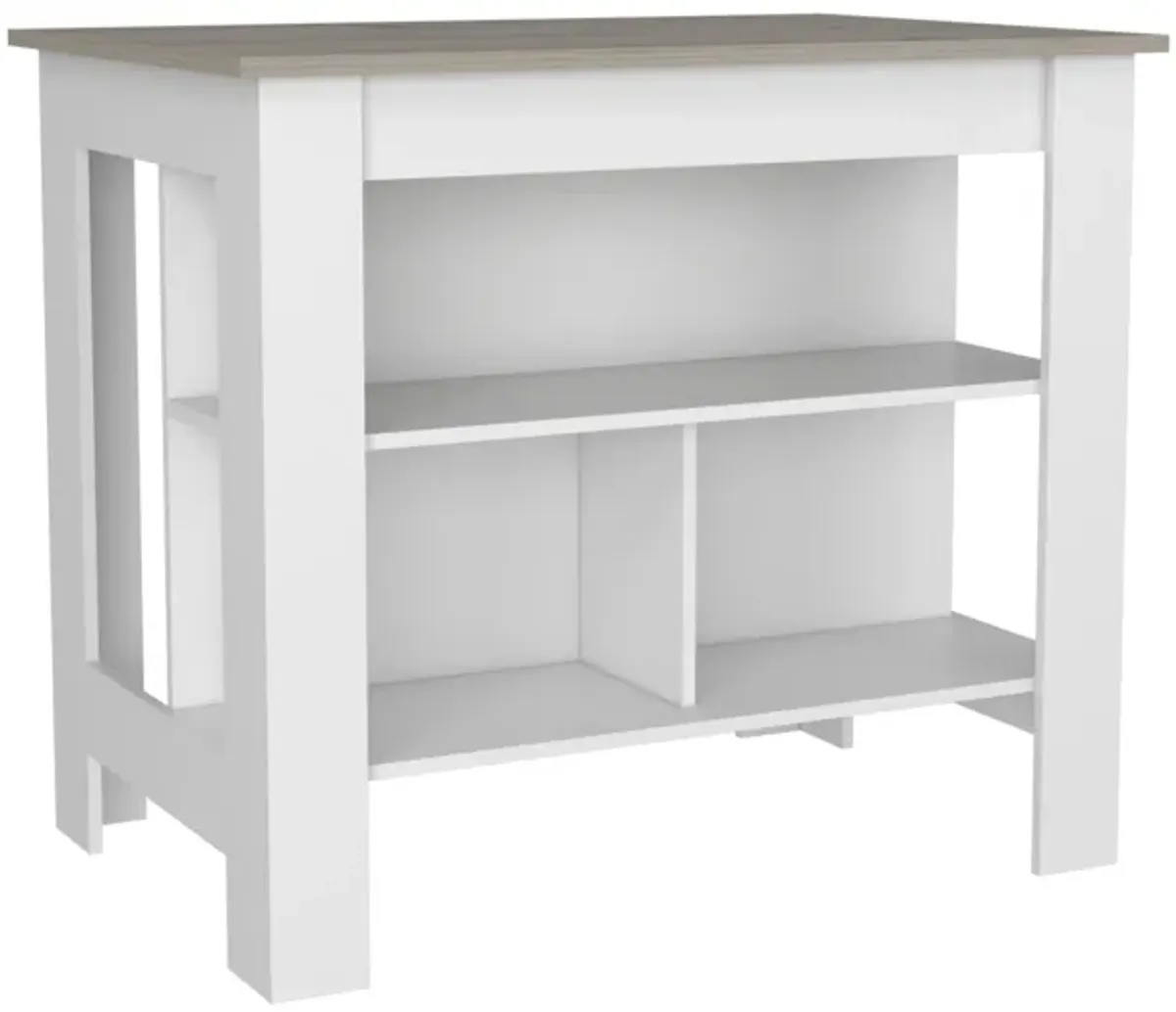 Kitchen Island Antibacterial Dozza, Kitchen, Light Gray / White