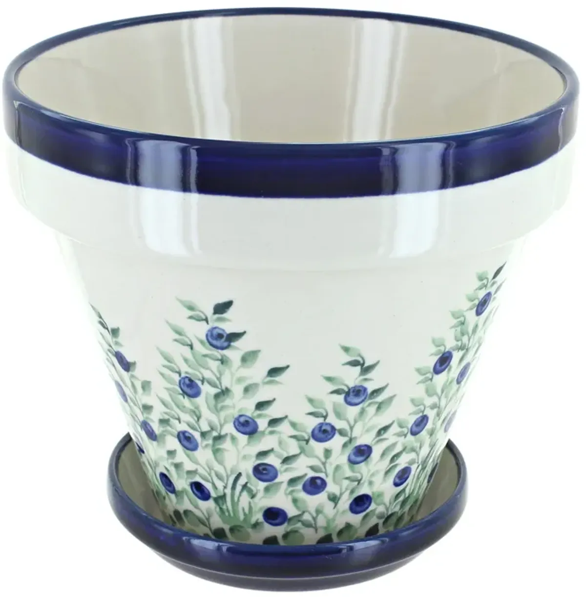 Blue Rose Polish Pottery Nature Medium Flower Pot