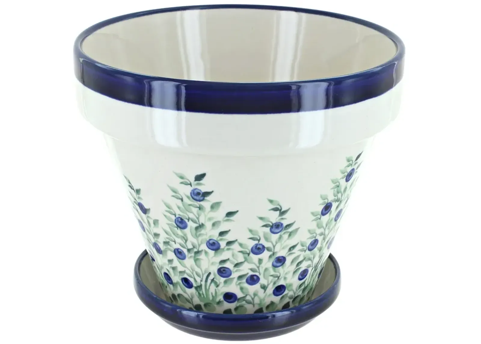 Blue Rose Polish Pottery Nature Medium Flower Pot