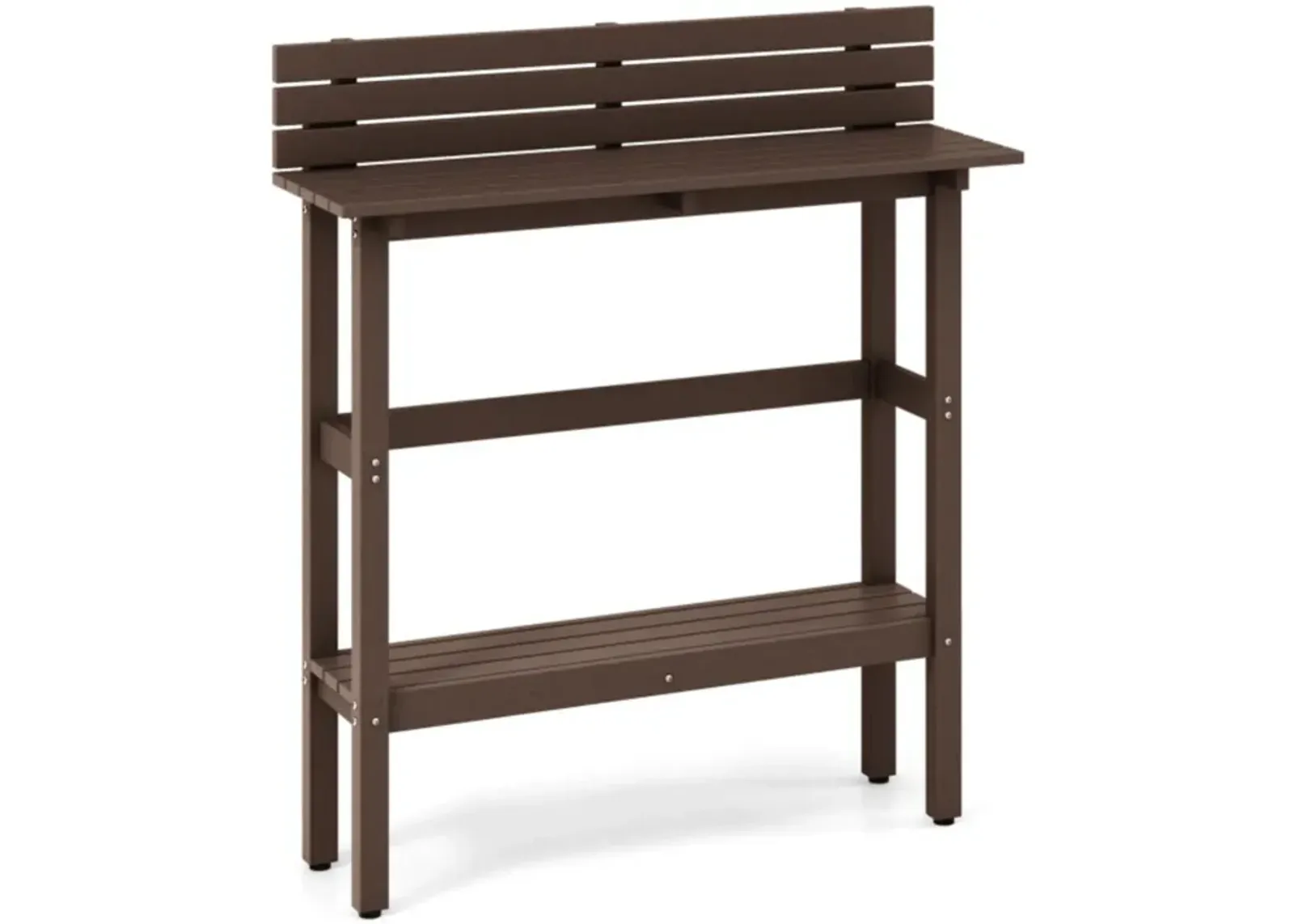 Hivvago 48" Patio Pub Height Table with Storage Shelf and Adjustable Foot Pads