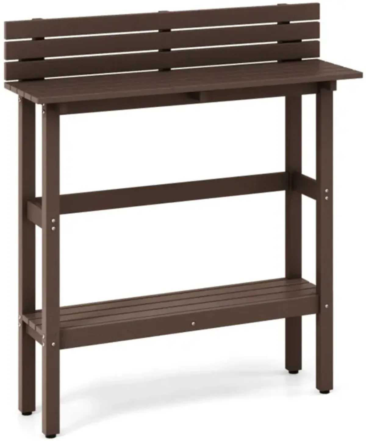 Hivvago 48" Patio Pub Height Table with Storage Shelf and Adjustable Foot Pads