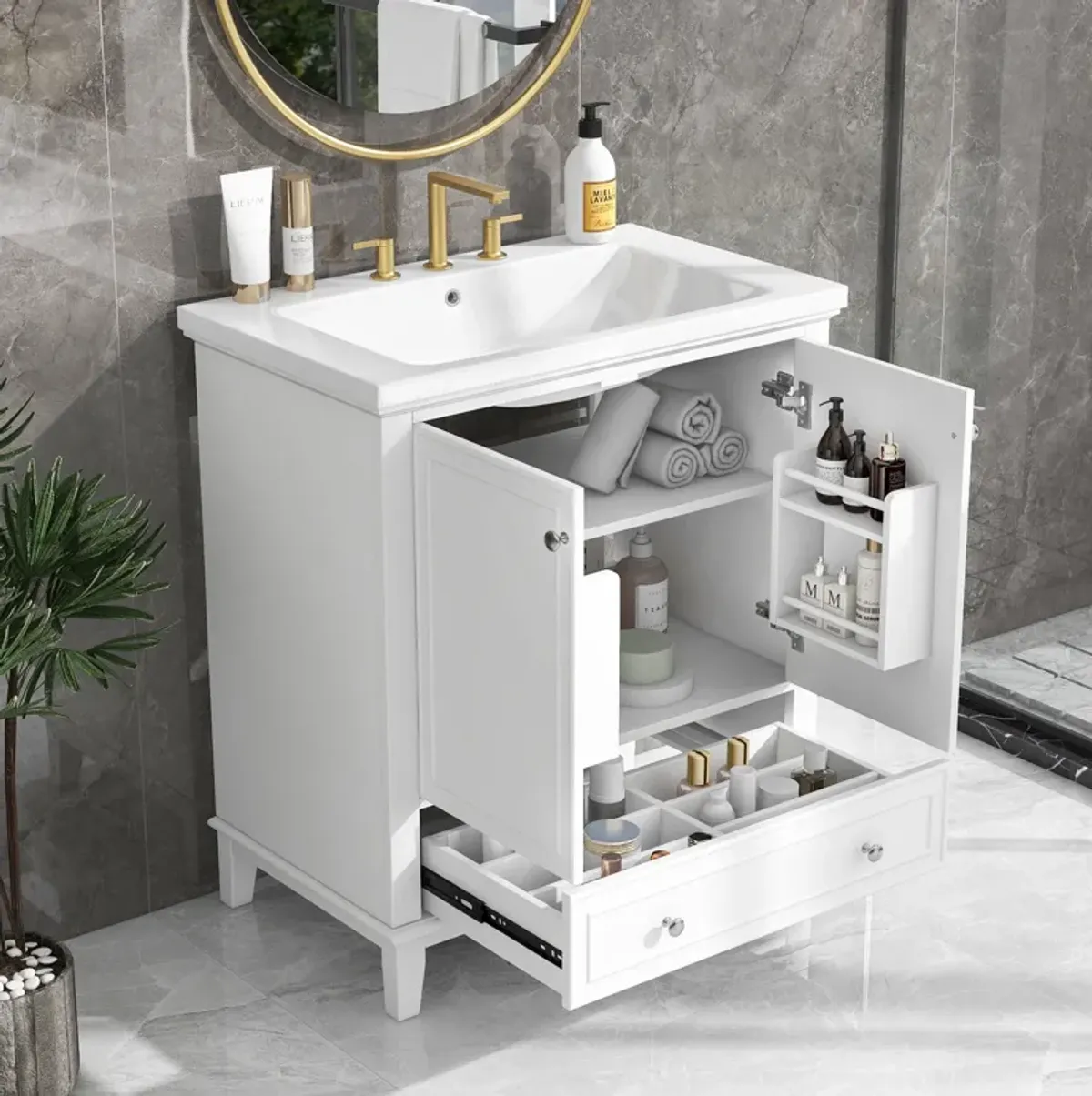 Merax Modern Bathroom Vanity with Sink Combo