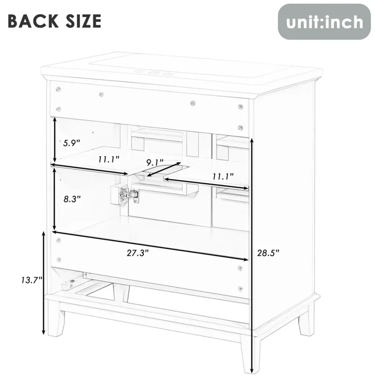 Merax Modern Bathroom Vanity with Sink Combo