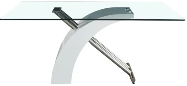 Rectangular Glass Top Dining Table, Modern Design Rectangular Room Table For Home (Black or White)