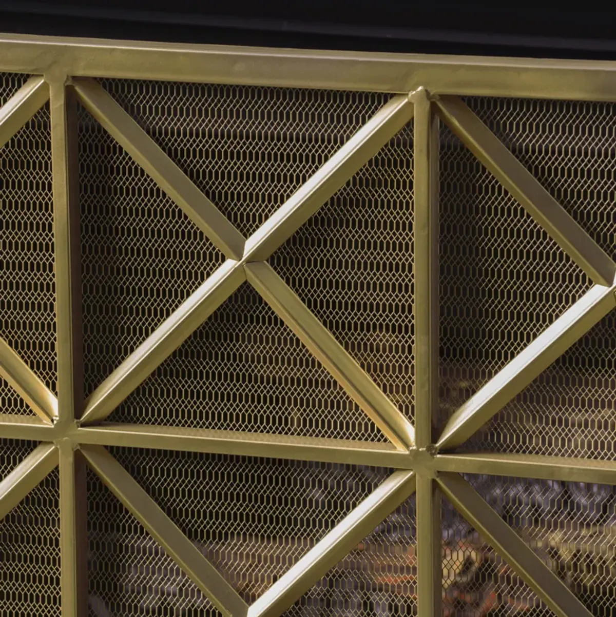Streamdale Margaret 3-Panel X-Pattern Fireplace Screen for Safety and Style