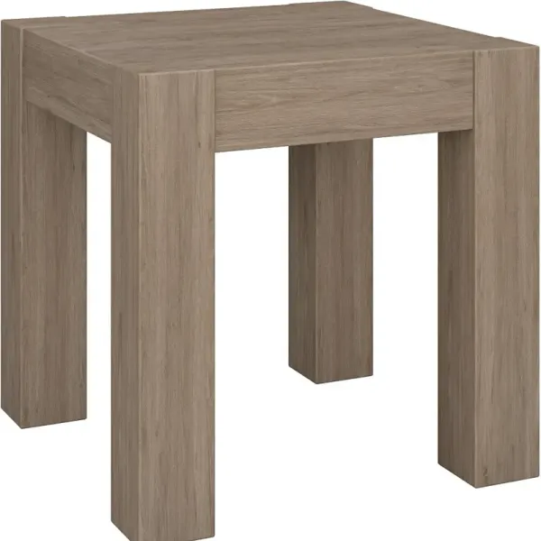 Square Wood End Table, Modern Accent Table for Living Room or Bedroom
