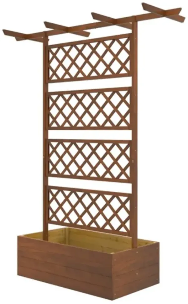 Planter Flower Shelf & Garden Trellis Plant Stand for Indoor & Outdoor Climbing Plants