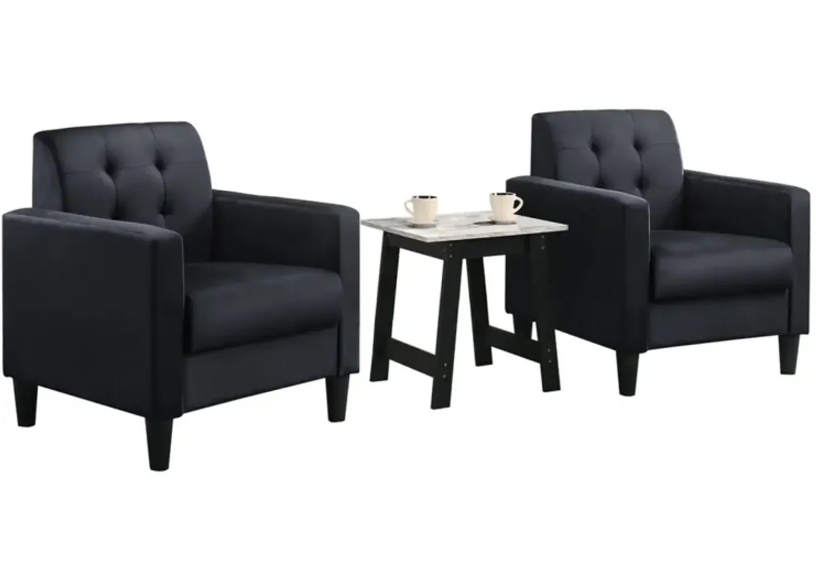 Hale Velvet Armchairs And End Table Living Room Set