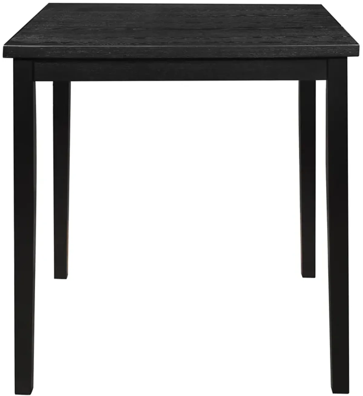 Rina 36 Inch Counter Height Table, 4 Seater Square Top, Black Solid Wood - Benzara