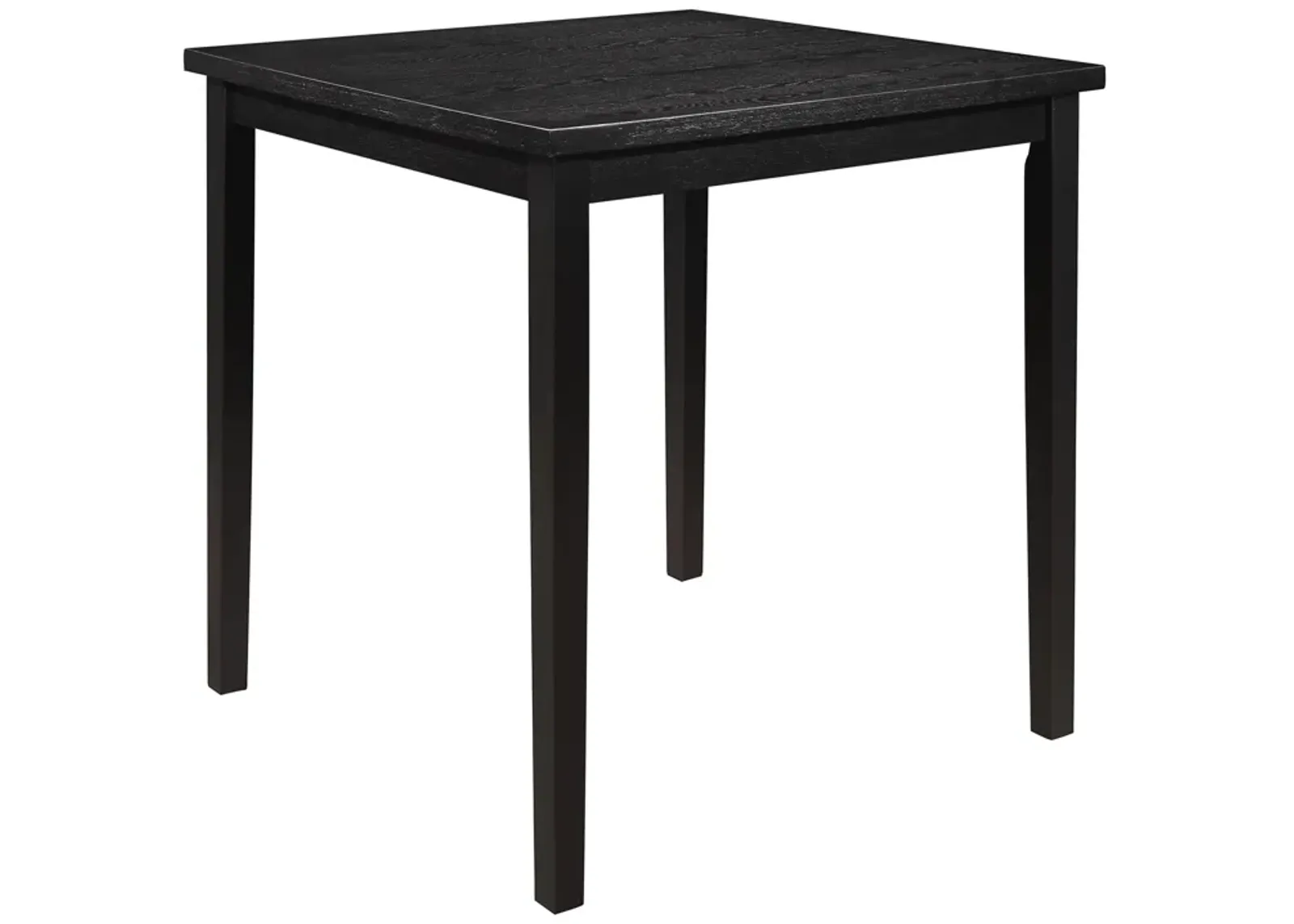 Rina 36 Inch Counter Height Table, 4 Seater Square Top, Black Solid Wood - Benzara