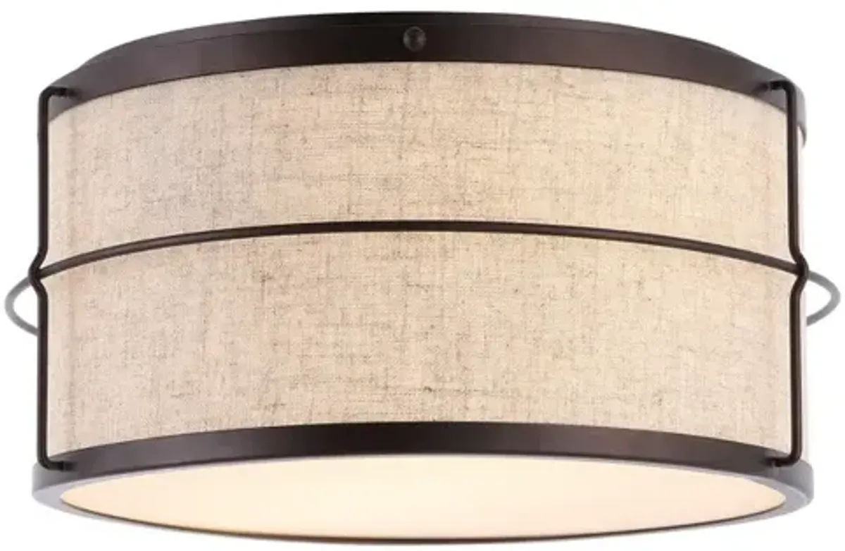 Evan 2-Light Rustic Farmhouse Iron LED Flush Mount