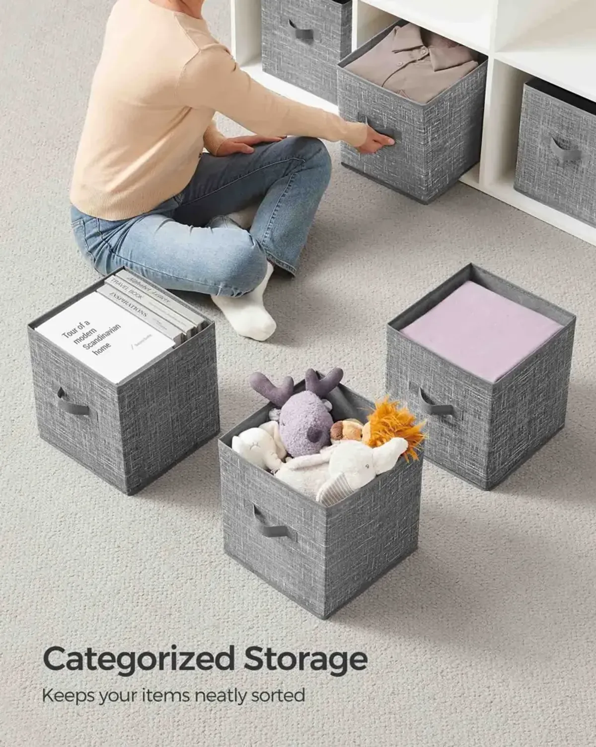 Set of 8 Storage Cubes for Versatile Organization and Stylish Home Décor