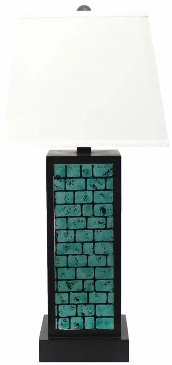 Hivvago 31" Black Metal Bedside Lamp With White Empire Shade