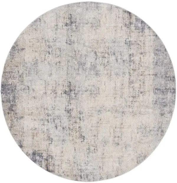Rustic Textures RUS01 Gray/Beige 5'3" x Round Rug
