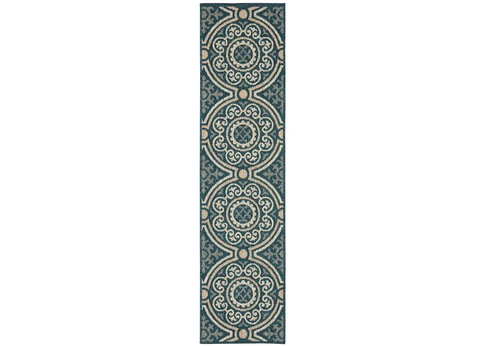 Latitude 1'10" x 7'6" Blue Rug