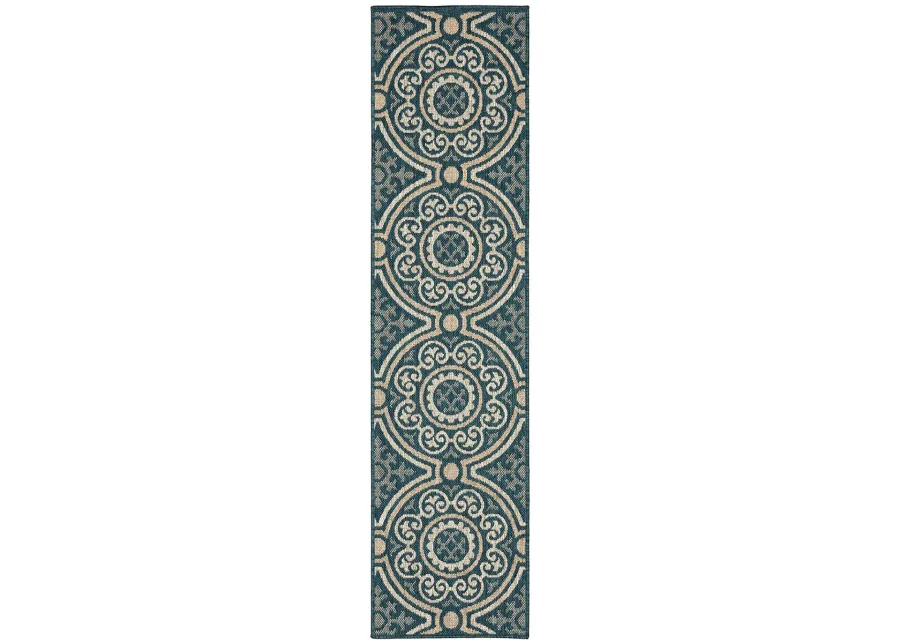 Latitude 1'10" x 7'6" Blue Rug