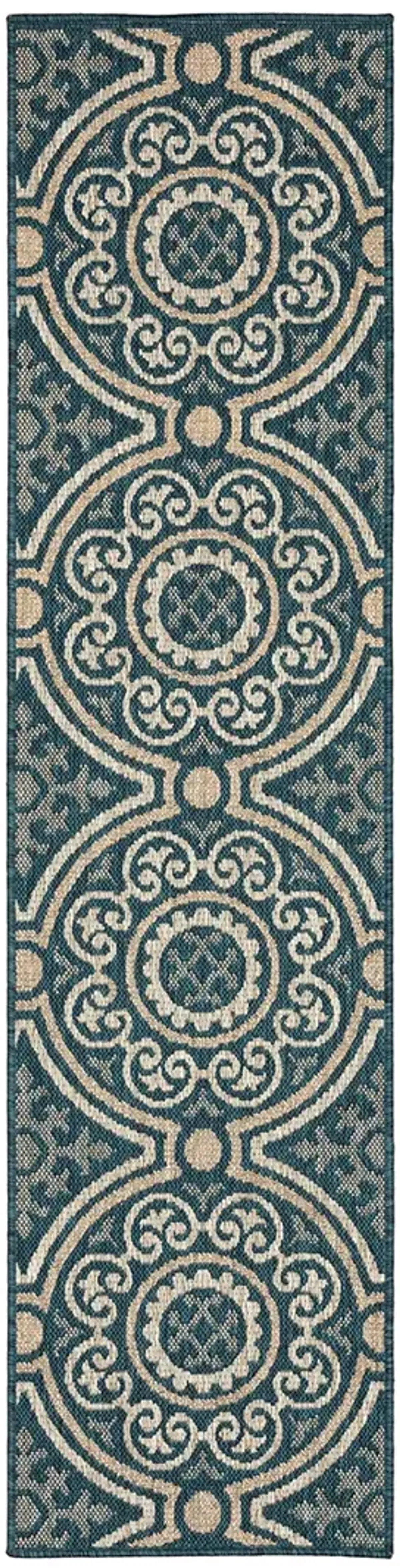 Latitude 1'10" x 7'6" Blue Rug