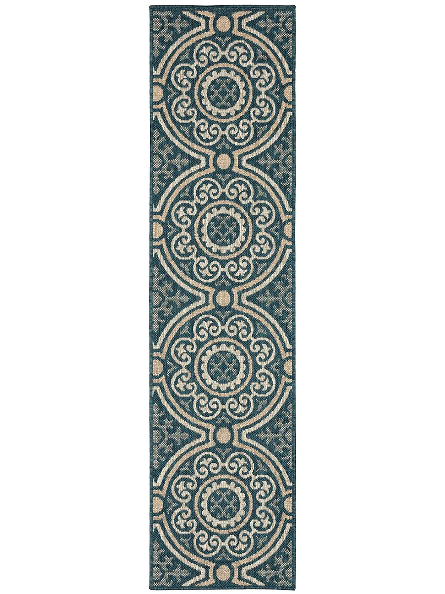 Latitude 1'10" x 7'6" Blue Rug