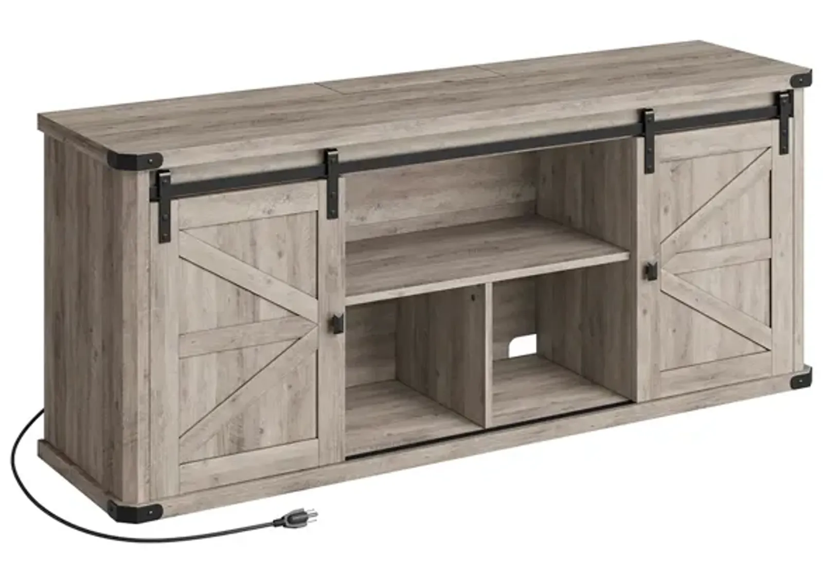 TV Stand for TVs up to 65 Inches, Farmhouse Entertainment Center with Sliding Barn Doors