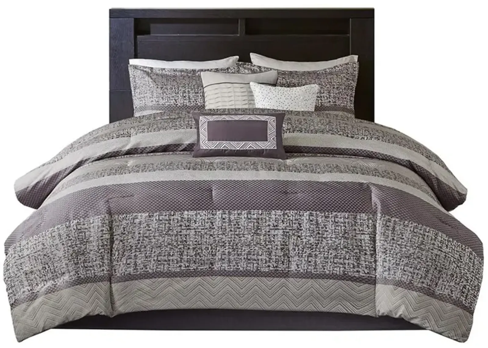 Belen Kox 100% Polyester 7 Piece Jacquard Comforter Set, Purple, Belen Kox