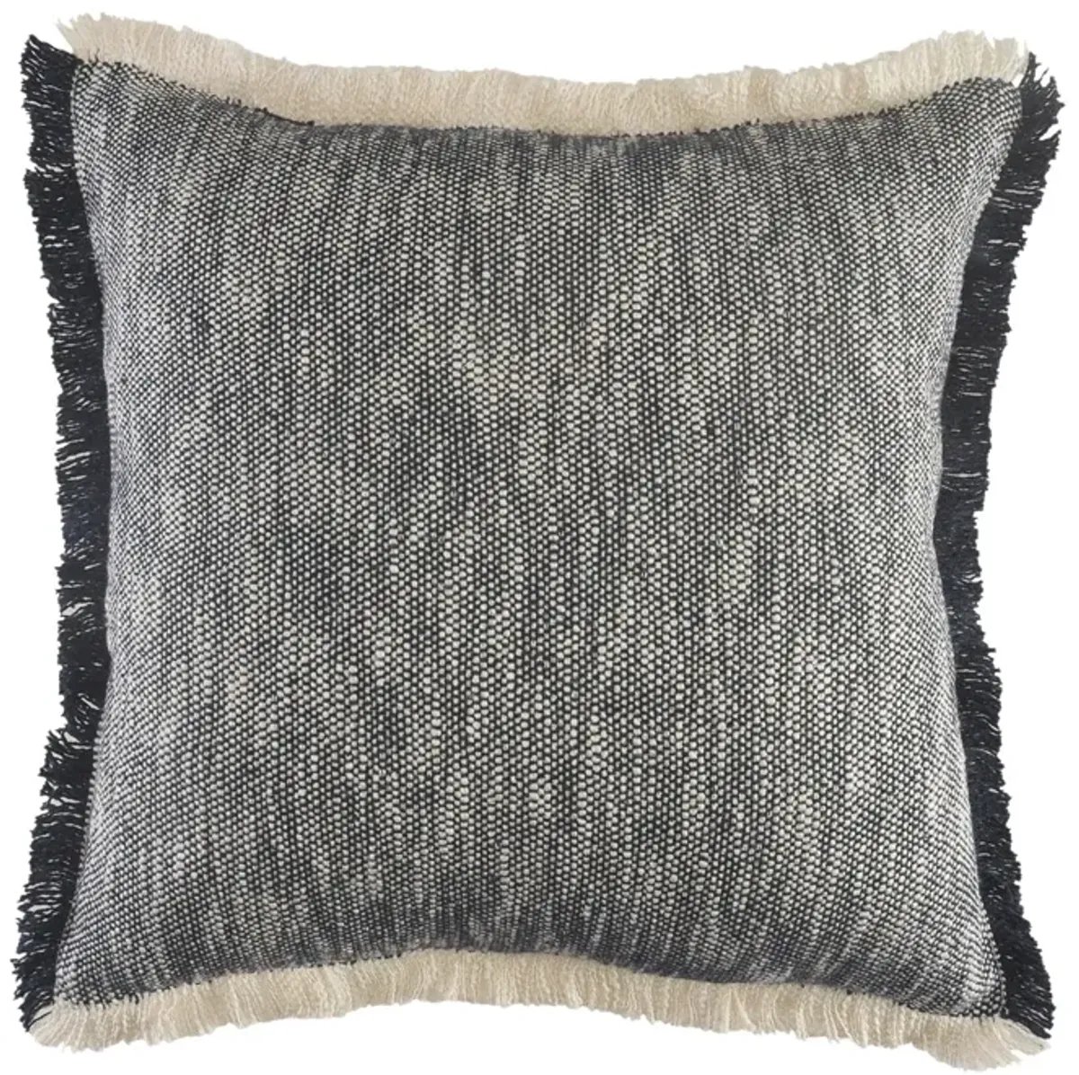 20" Blue and White Two Tone Hand Woven Square Throw Pillow