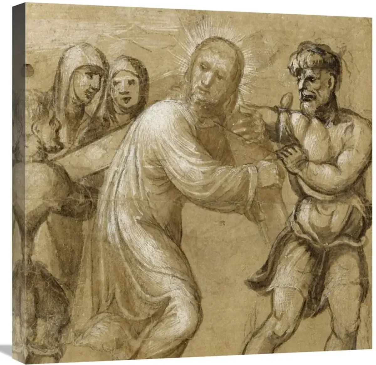 Christ Carrying the Cross (recto); The Resurrection (verso)-Canvas Art-24x24