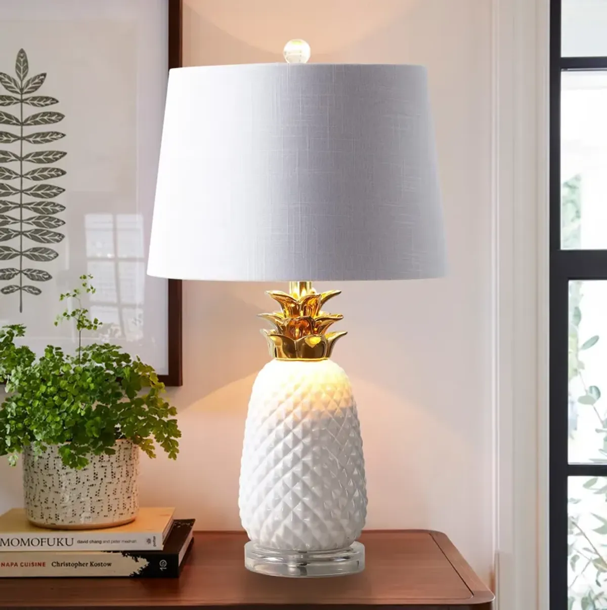 Pineapple Ceramic LED Table Lamp