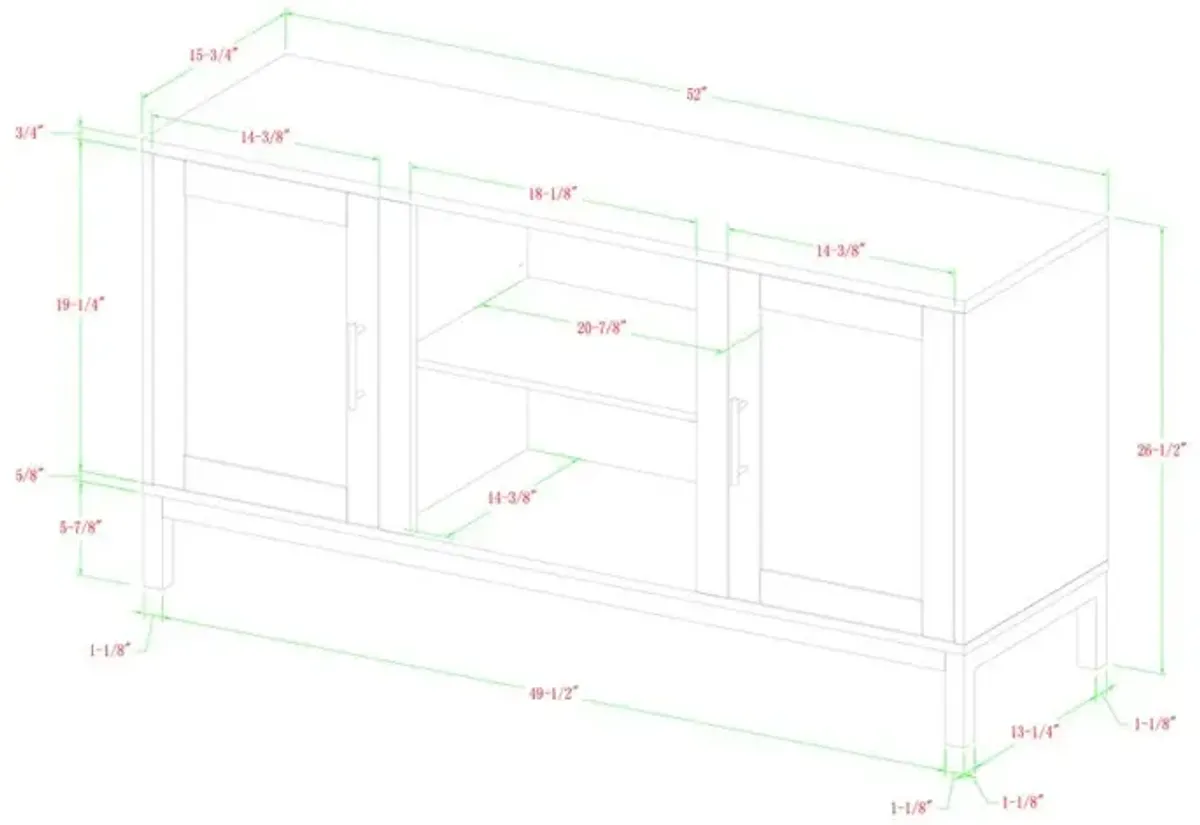 Belen Kox Avenue Wood TV Console - White Finish, Belen Kox