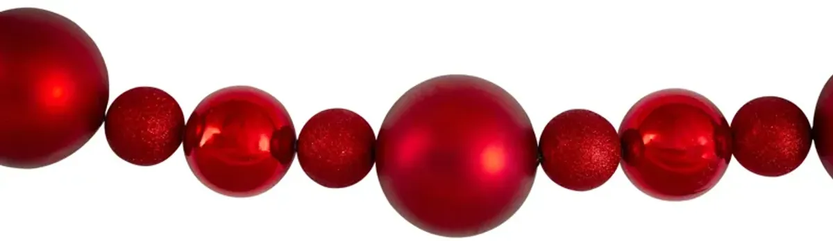 6' Red Shatterproof Ball Artificial Christmas Garland - Unlit