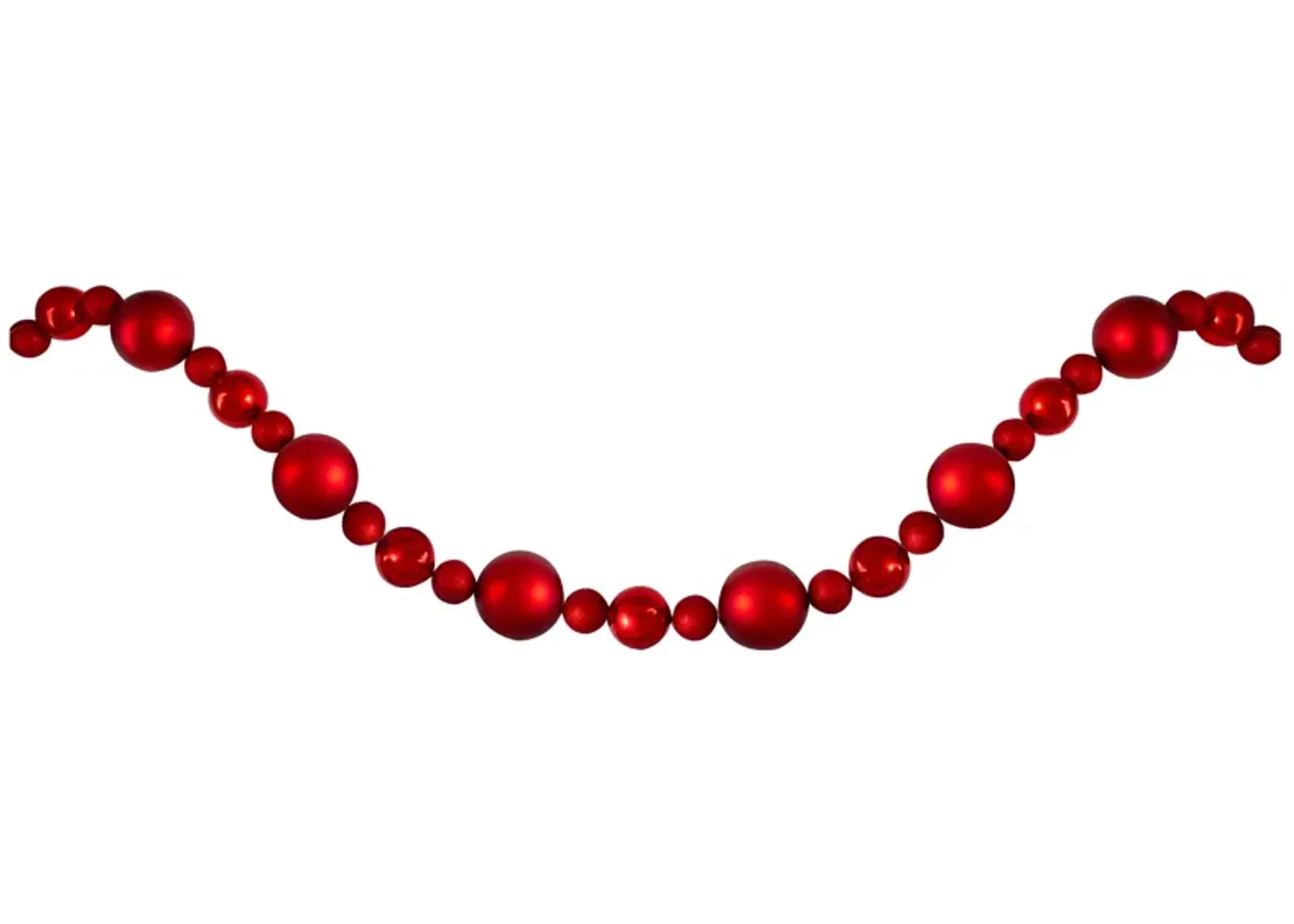 6' Red Shatterproof Ball Artificial Christmas Garland - Unlit