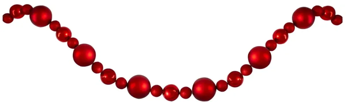 6' Red Shatterproof Ball Artificial Christmas Garland - Unlit