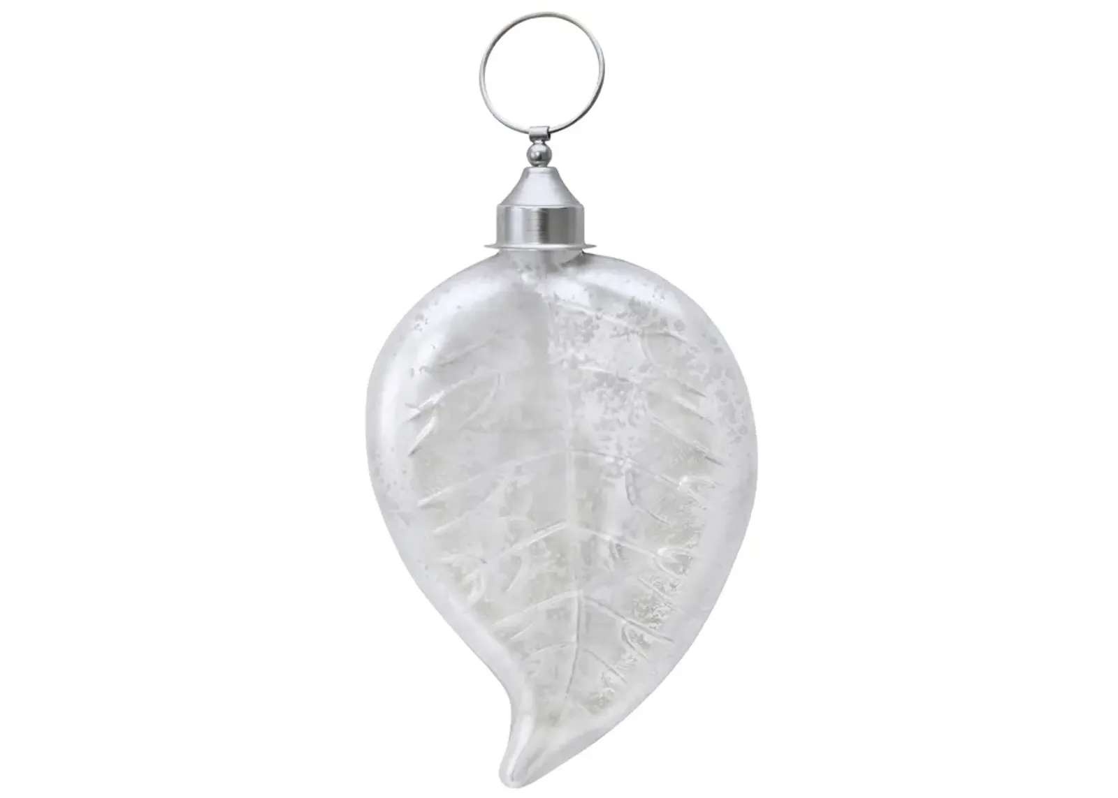 White Satin Leaf Ornament