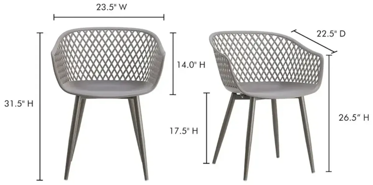 Moe's Home Collection Piazza Outdoor Chair Grey-Set Of Two