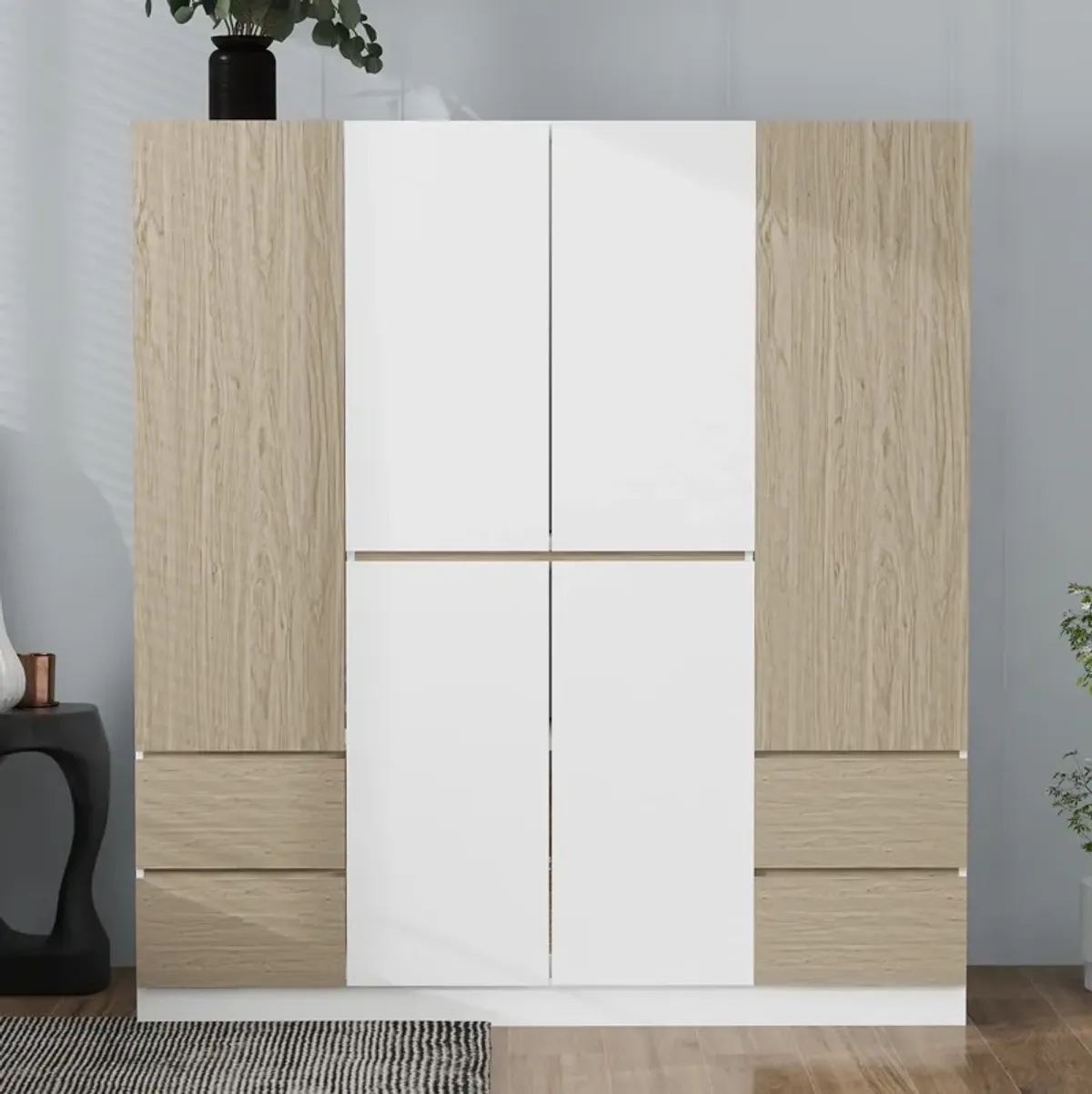 Merax 6-Door Wooden Wardrobe Closet