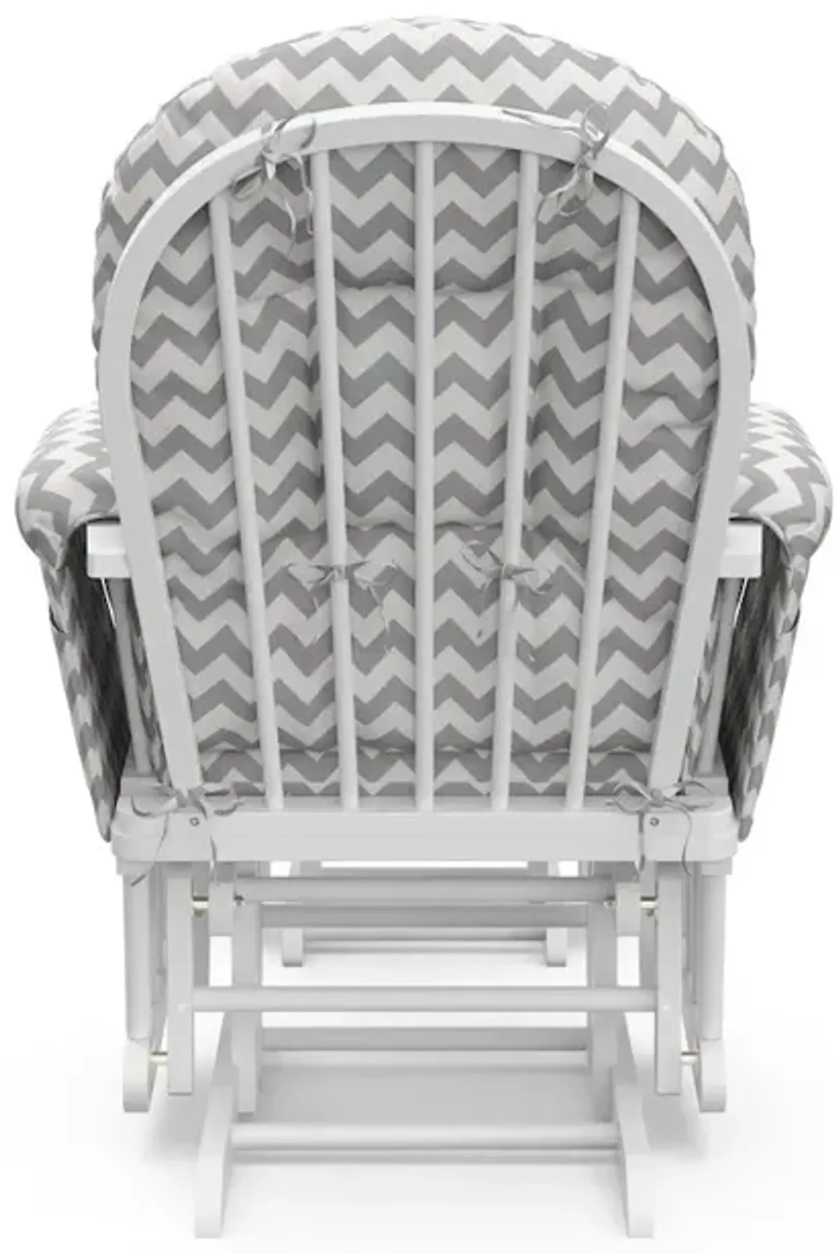 Storkcraft Hoop Glider and Ottoman - White with Gray Chevron