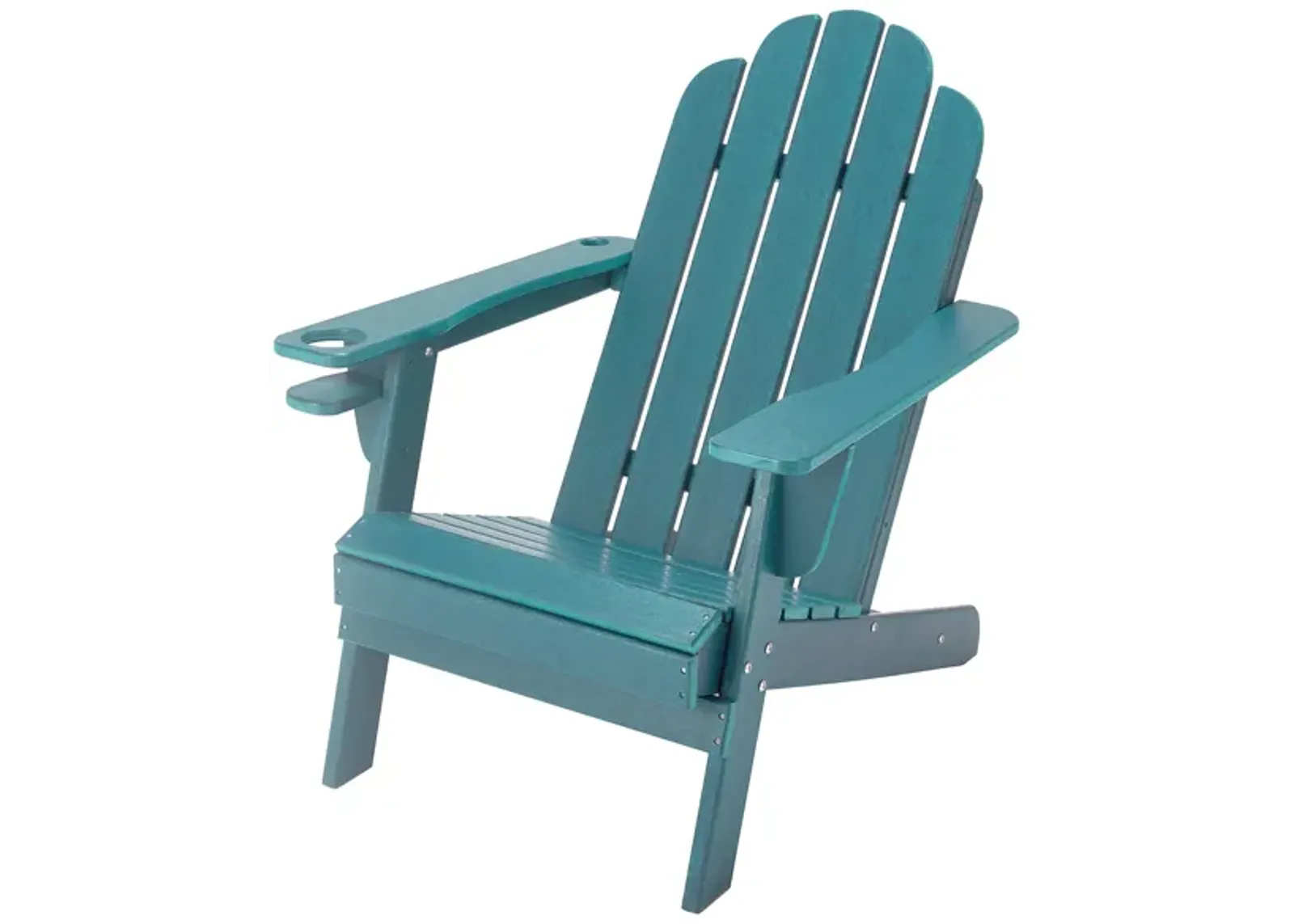 Traditional Curveback Plastic Patio Adirondack Chair with Cup Holder and umbrella holder Outdoor