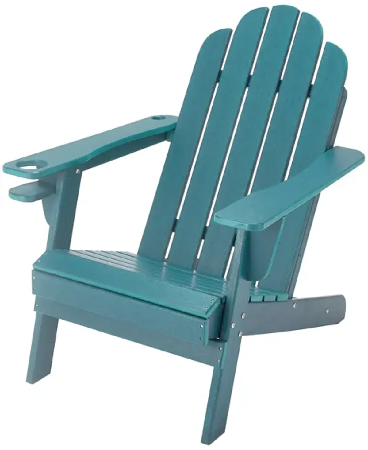 Traditional Curveback Plastic Patio Adirondack Chair with Cup Holder and umbrella holder Outdoor