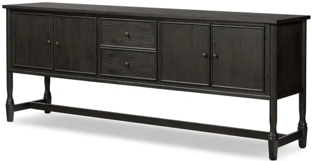 Bari 84" Cracked Smoked Black Sideboard