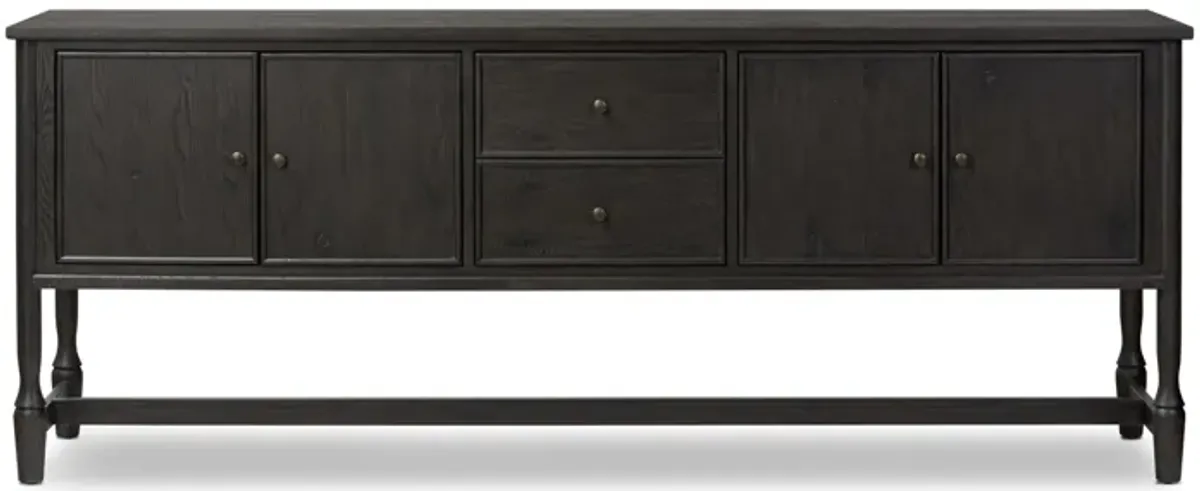 Bari 84" Cracked Smoked Black Sideboard
