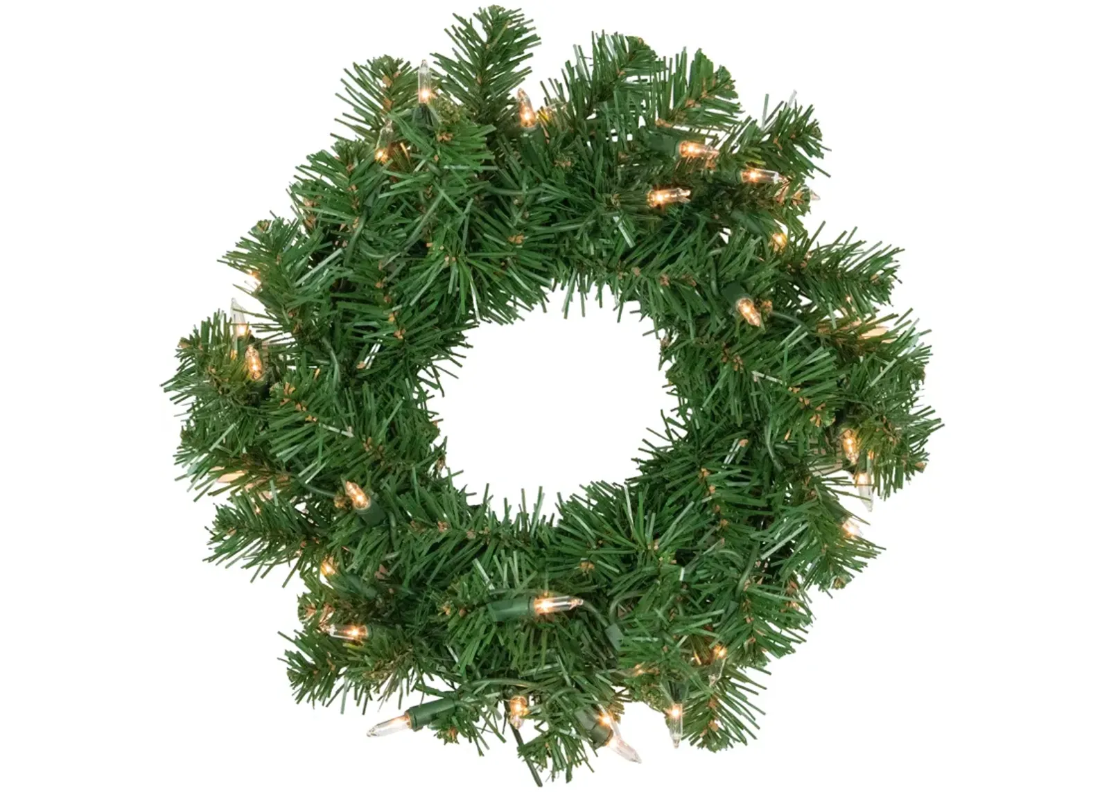 12"Pre-Lit Deluxe Dorchester Pine Artificial Christmas Wreath-35 Clear Lights