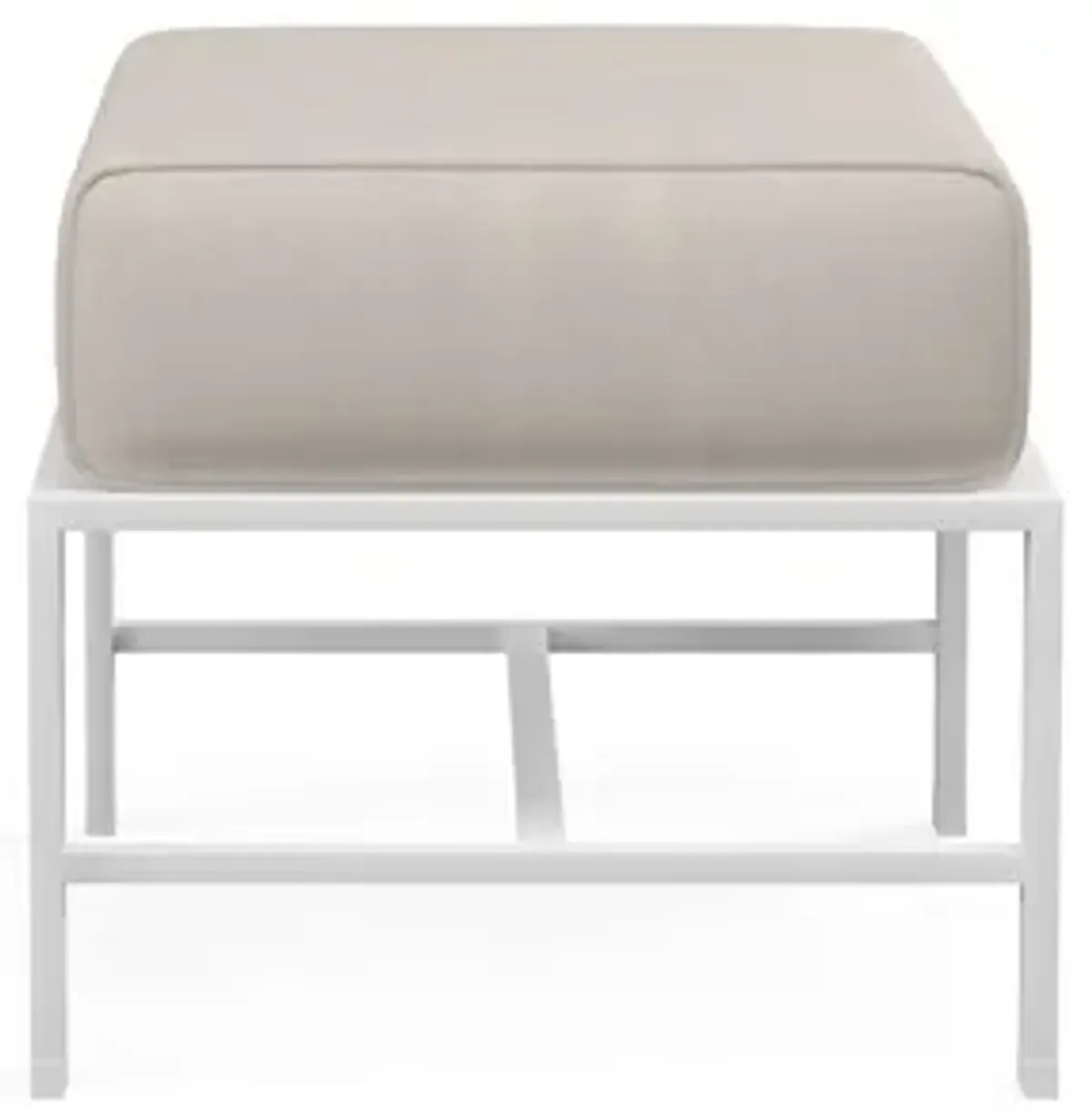 Bristol Ottoman in Canvas Flax w/ Self Welt