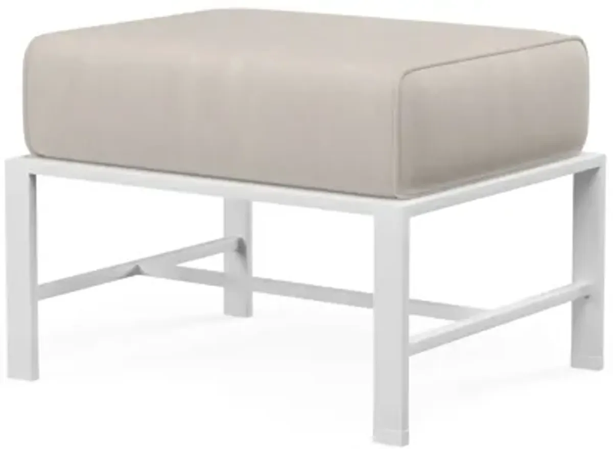 Bristol Ottoman in Canvas Flax w/ Self Welt