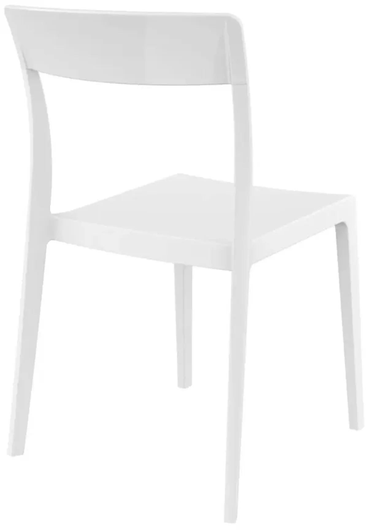 33" White Outdoor Patio Dining Chair