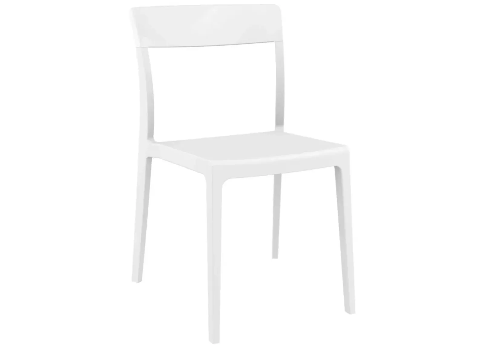 33" White Outdoor Patio Dining Chair