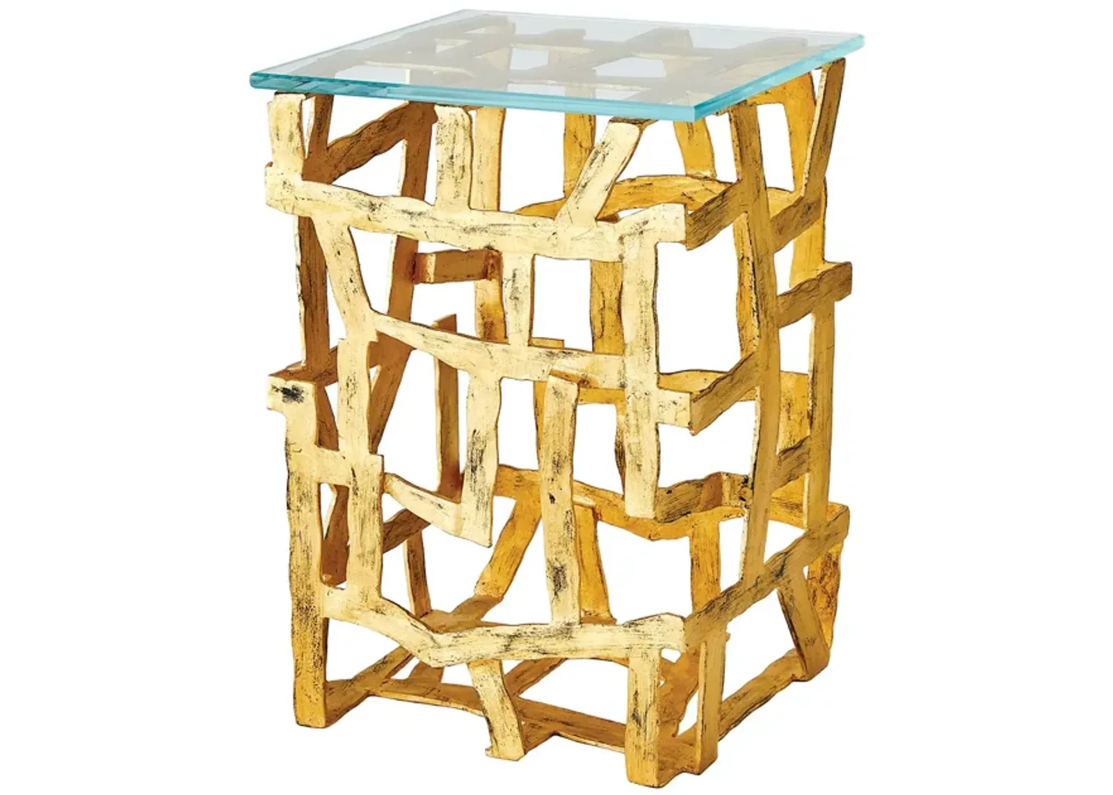 Fragments End Table- Gold