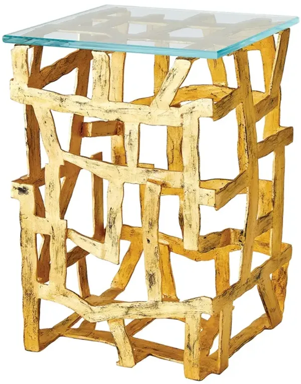 Fragments End Table- Gold