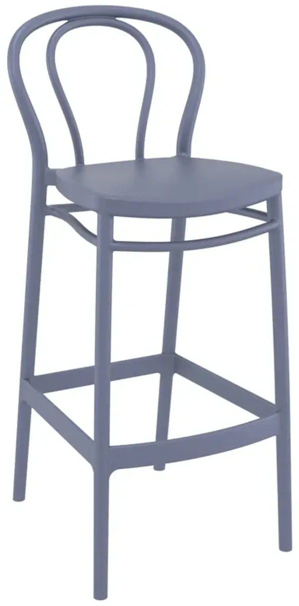 41.75" Black Solid Outdoor Patio Bar Stool