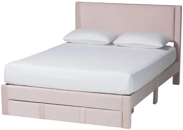 Baxton Studio Elora Modern Grey Pleated Velvet Queen Size Storage Bed