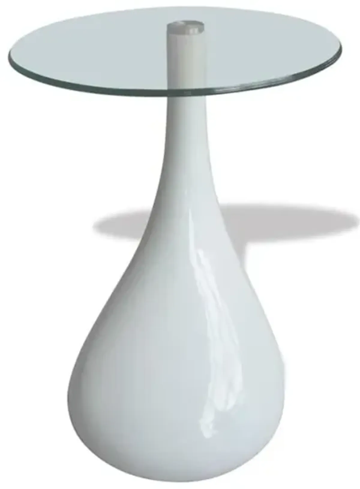 vidaXL Coffee Tables 2 pcs with Round Glass Top High Gloss White